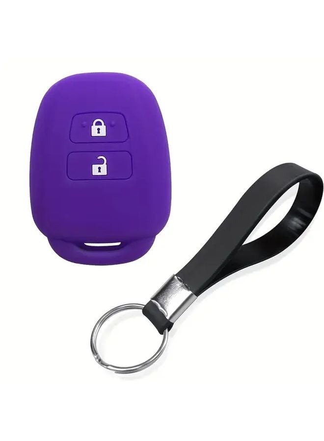 Red Silicone Key Cover For Toyota Corolla Fielder Vitz Rav4 MK4 Remote Fob Keychain - Image 1